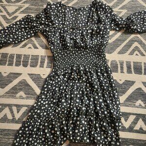 Black and white floral dress